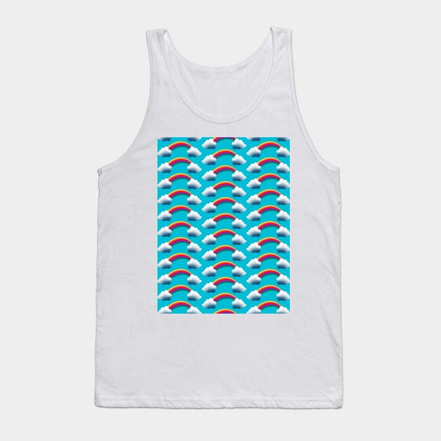 Retro Rainbow Pattern Tank Top by Nina May Design Studio